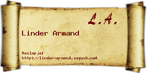 Linder Armand névjegykártya